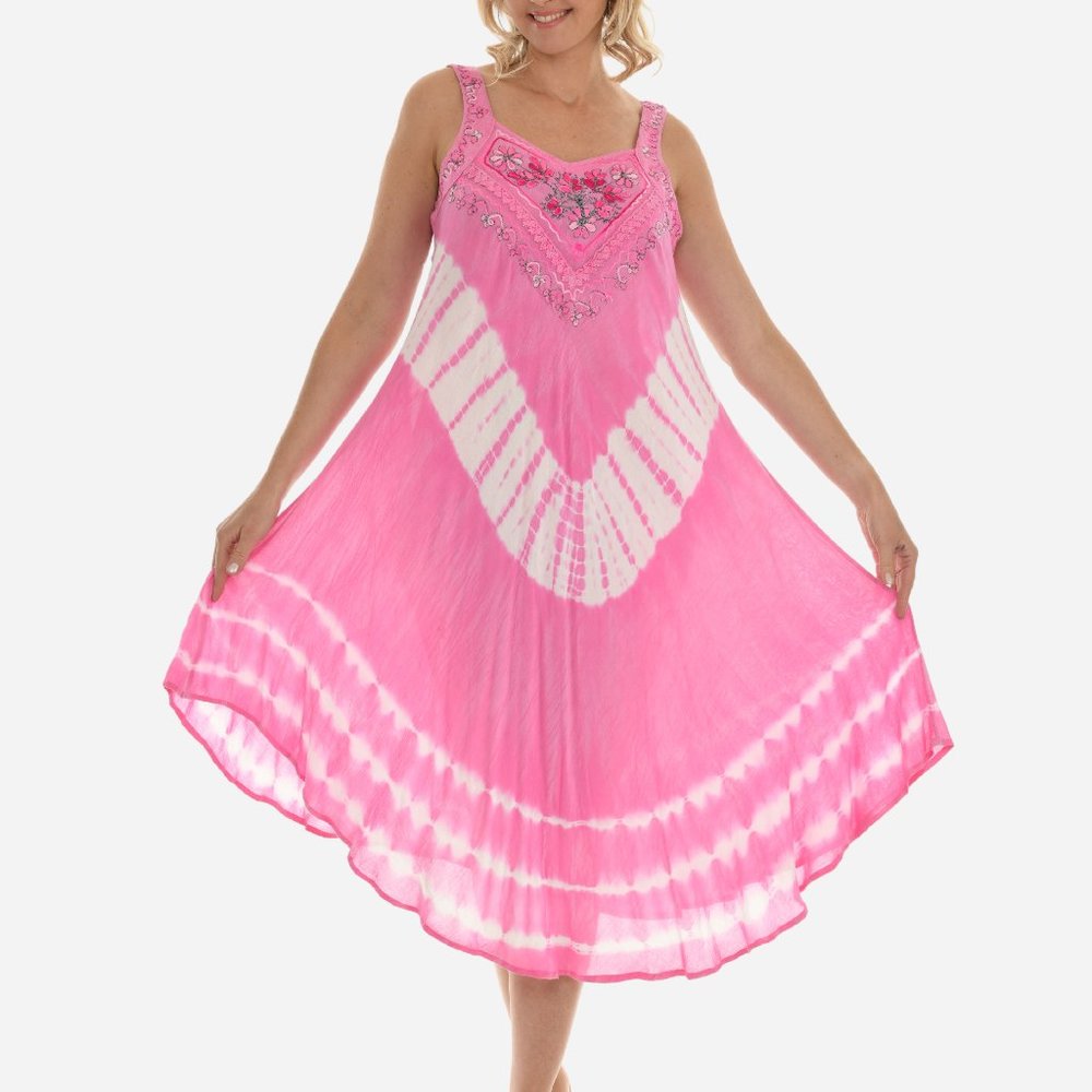Tie-Dye Sleeveless Umbrella Dress